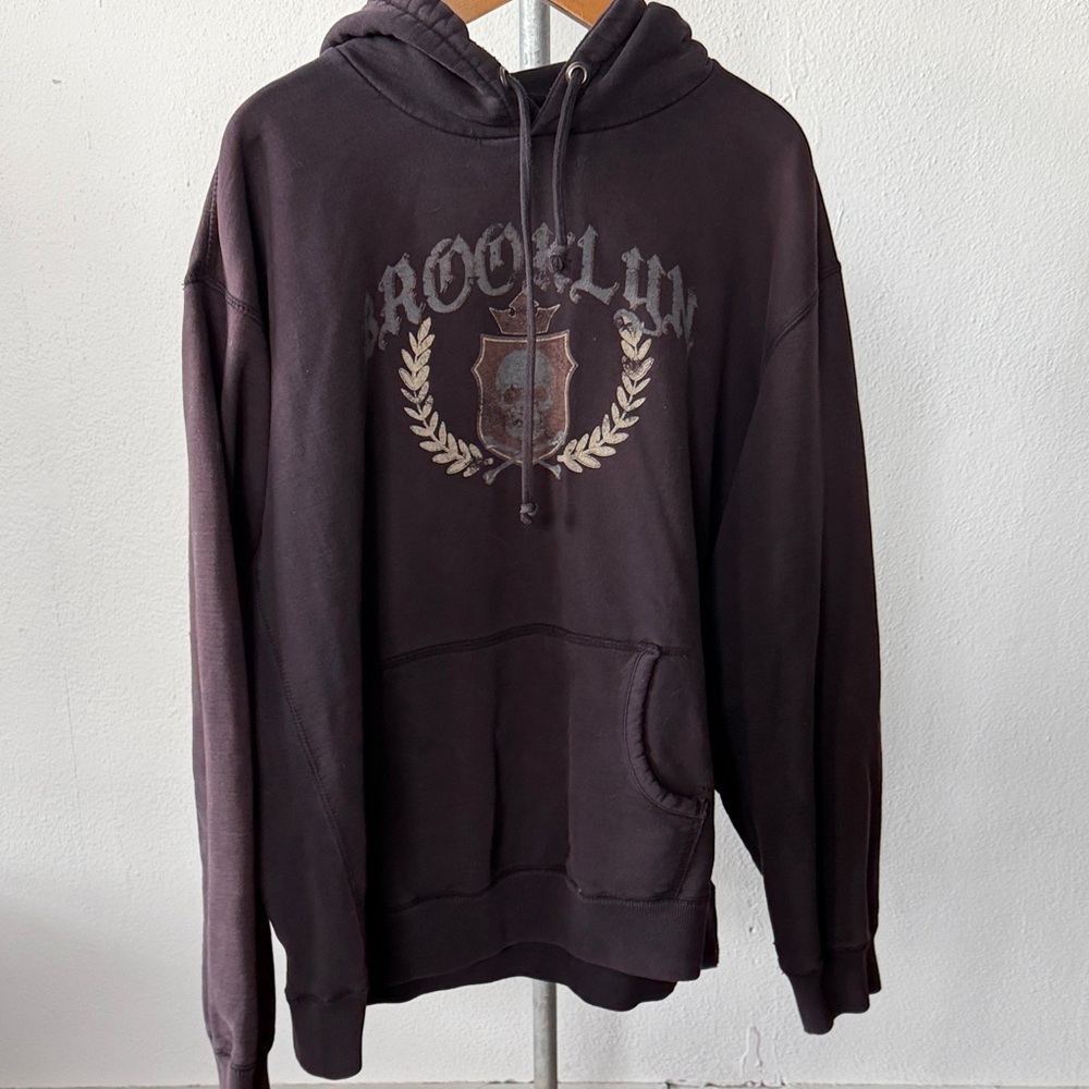 Vintage Y2K Thick Oversized Skull Hoodie Size XL